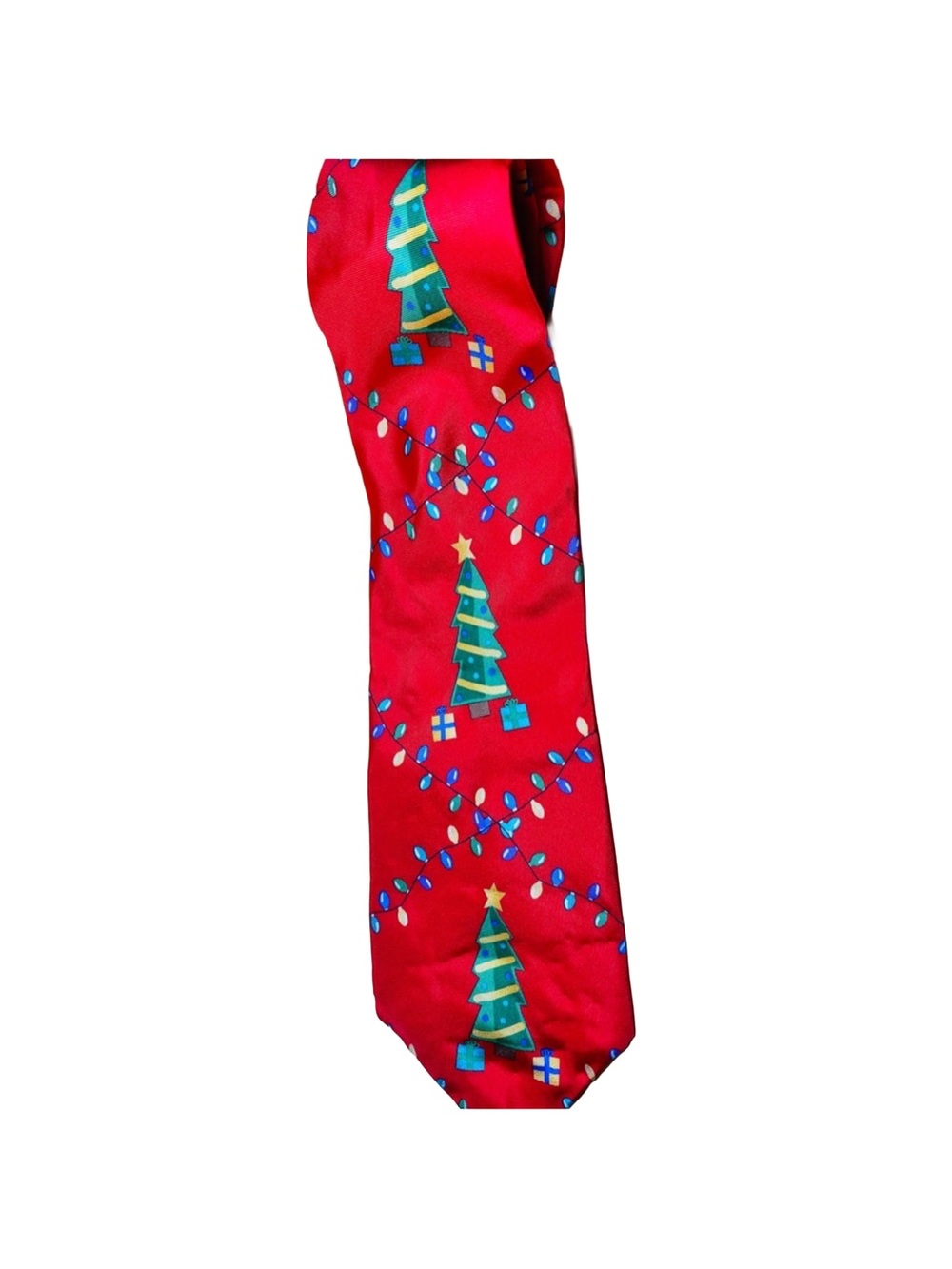 Red Christmas House Menswear Neck Tie Tree Celebrate Xmas Gift Save The Children